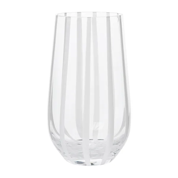 Stripe dricksglas 55 cl, Clear-white stripes