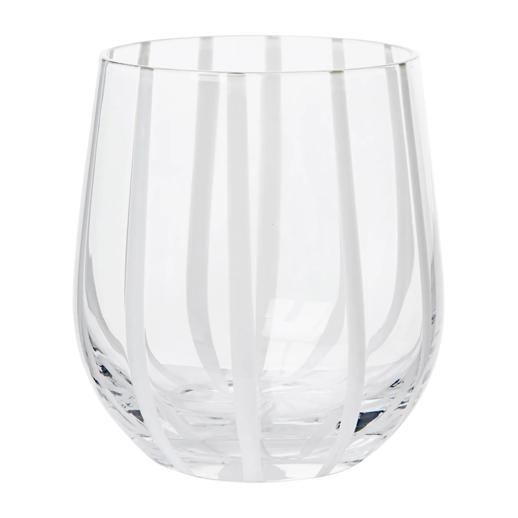 Broste Copenhagen Stripe drikkeglas 35 cl Clear/White stripes