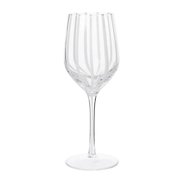 Stripe vitvinsglas 35 cl, Clear-white stripes