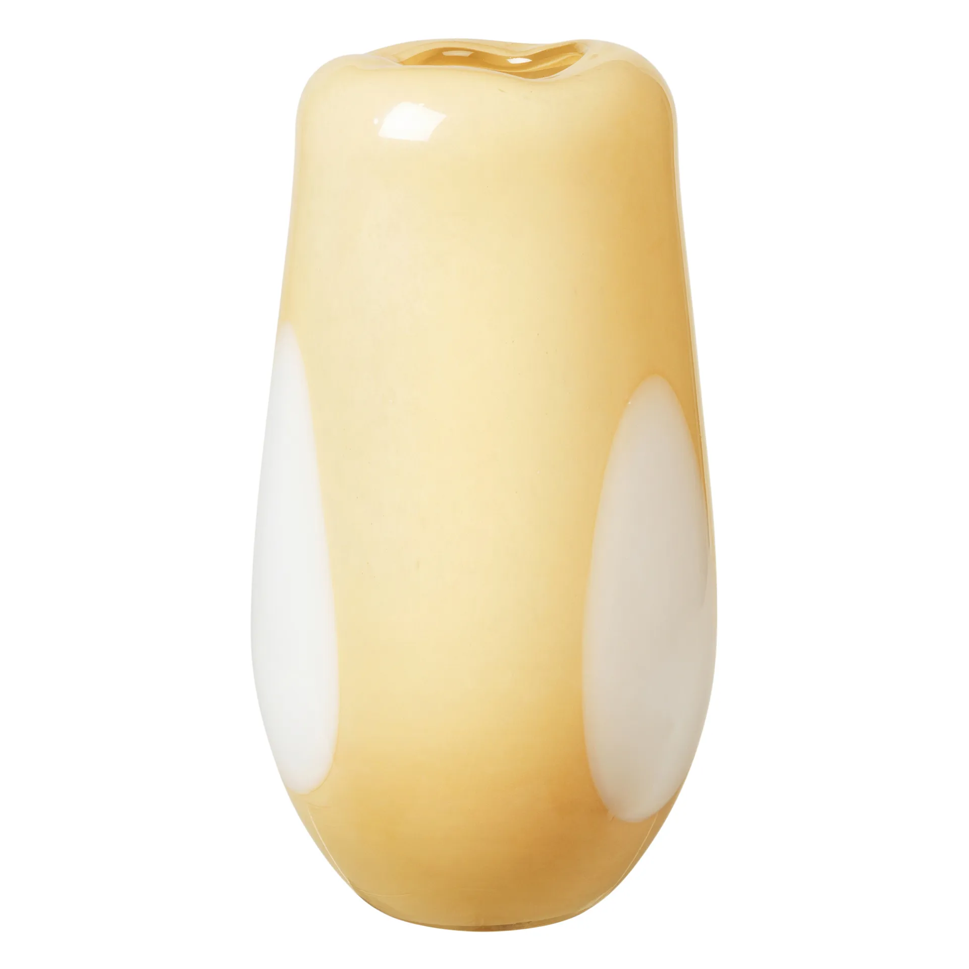 Broste Copenhagen Vase en verre Ada Dot Golden fleece yellow