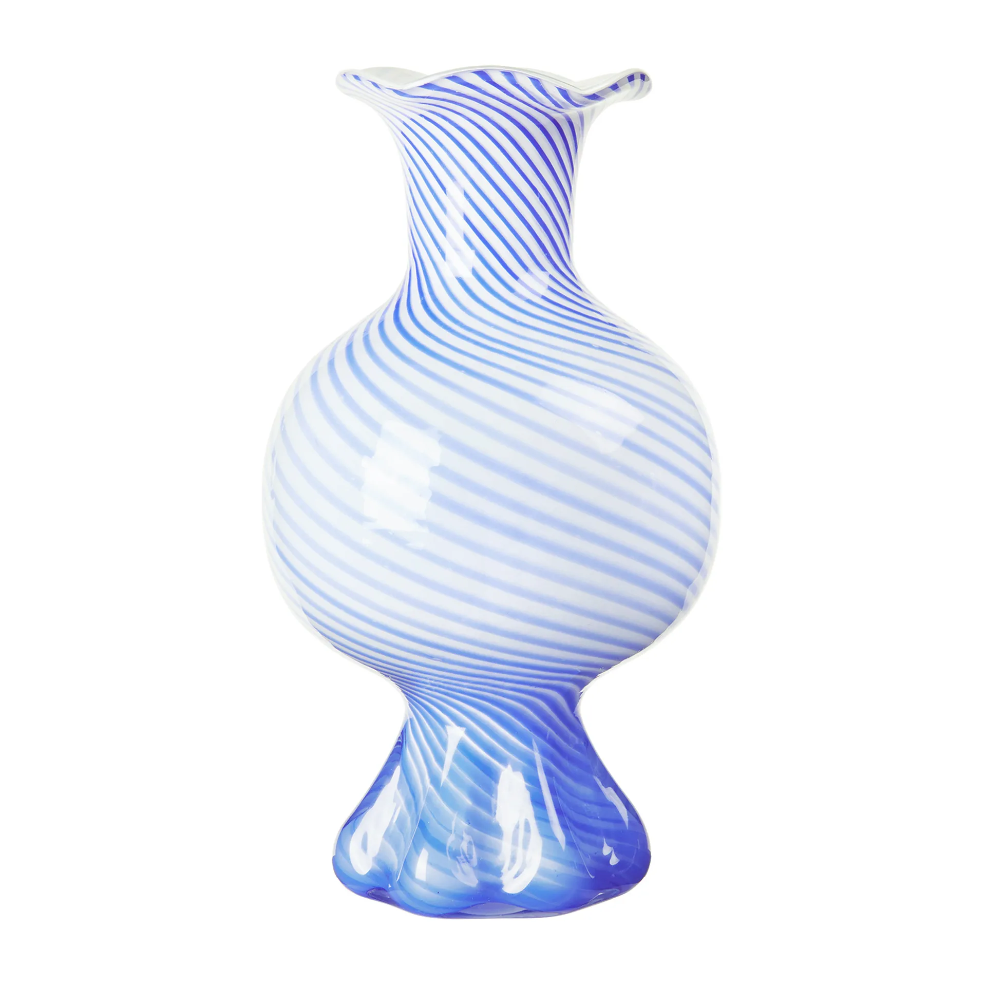 Broste Copenhagen Vase Mella Intense blue-off white