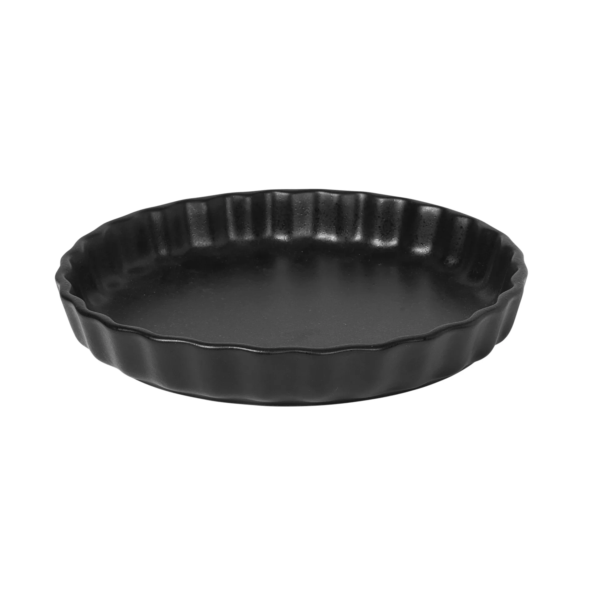 Ovnfast serveringsfad Broste Copenhagen Vig Ø25 cm sort stentøj