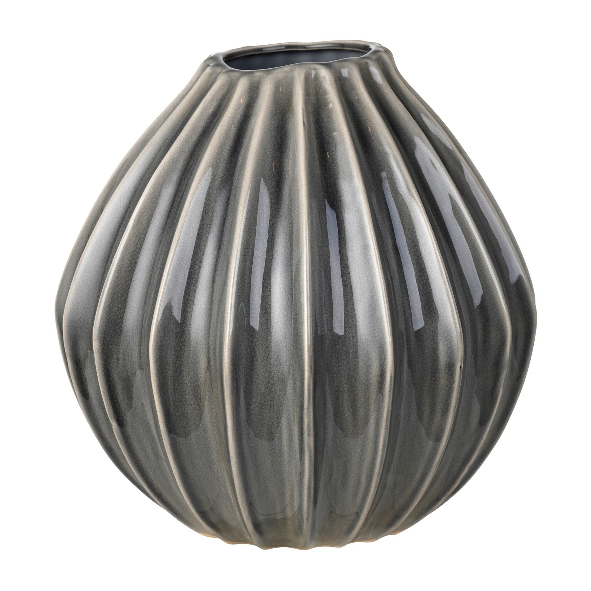 Keramikvase Broste Copenhagen Wide Ø30 cm sort pyntevase