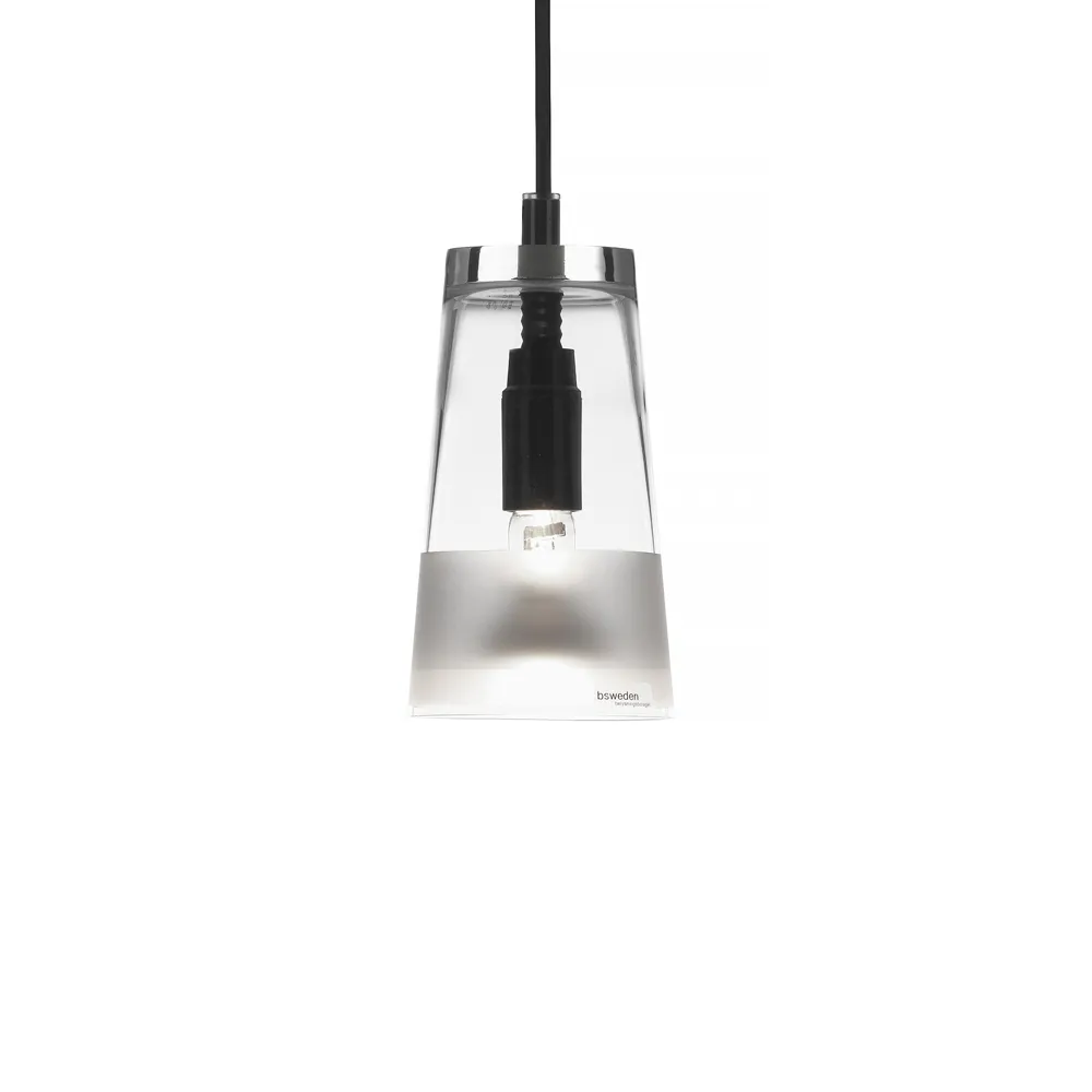 Bsweden Suspension Manhattan 16 verre transparent, bande horizontale givrée