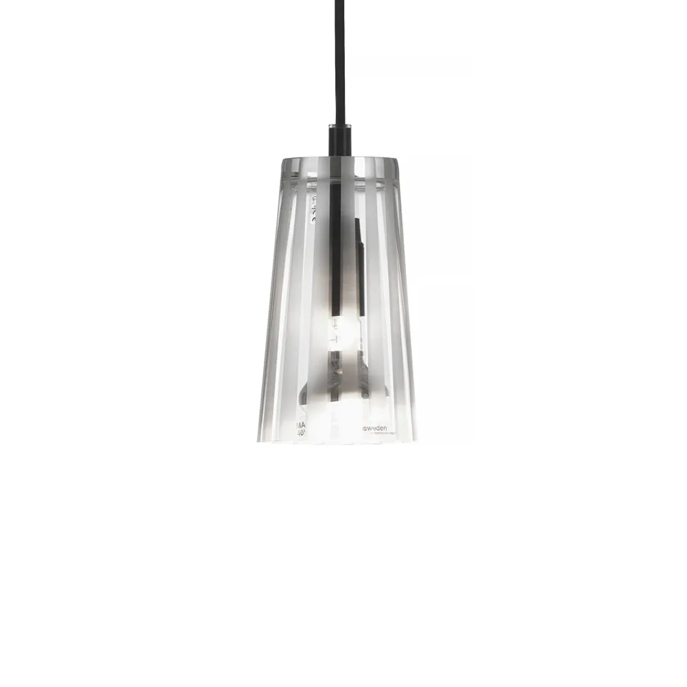 Bsweden Suspension Manhattan 16 verre transparent, rayures verticales givrées