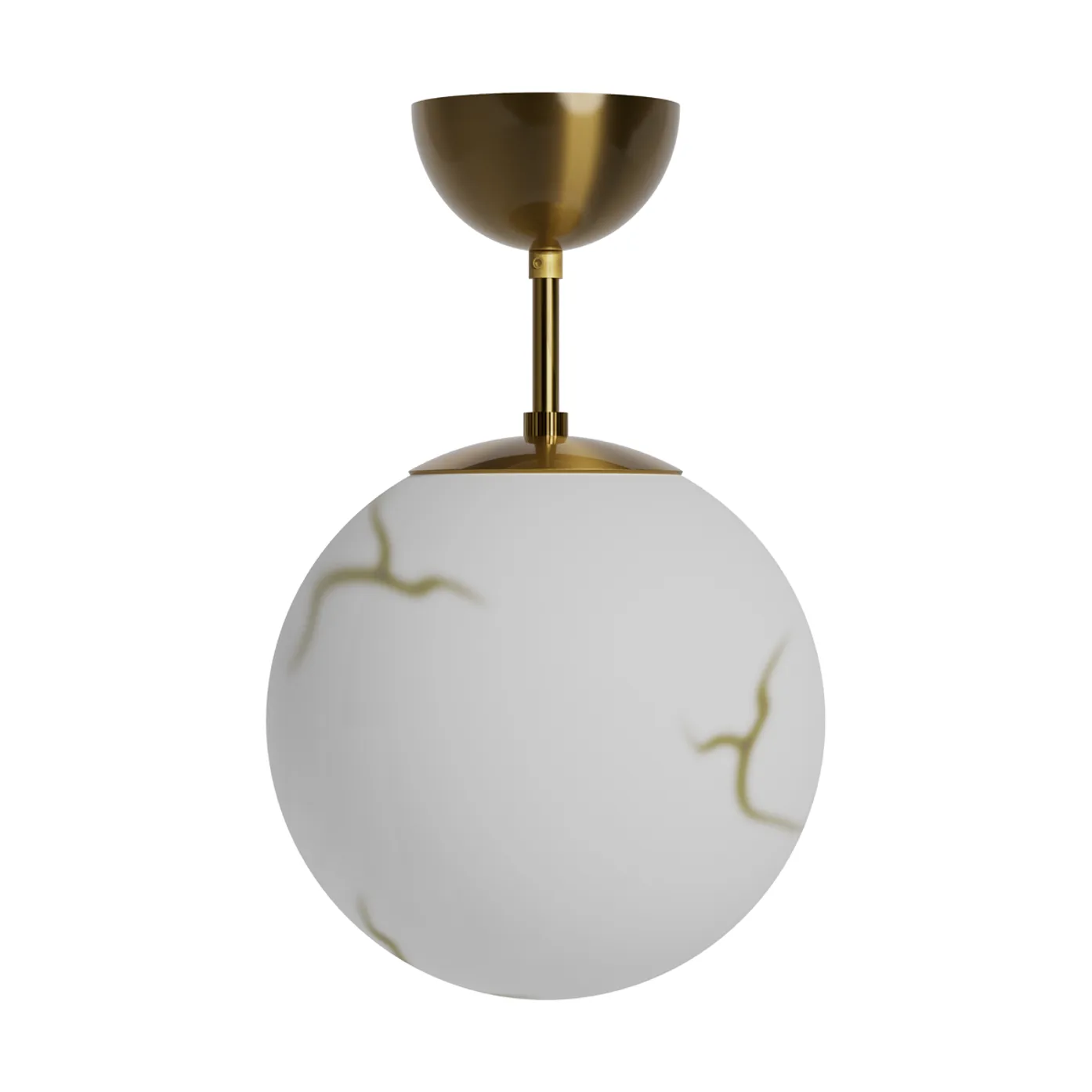 Bellagio loftlampe, messingfarvet/hvid, 1 lyskilde, glas – By Rydéns - Stue - Med én lyskilde