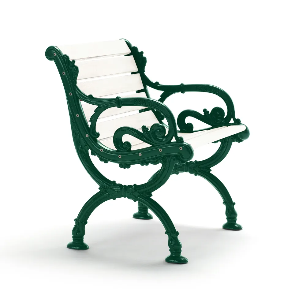 Byarums bruk Fauteuil Byarum Pin laqué blanc, support vert