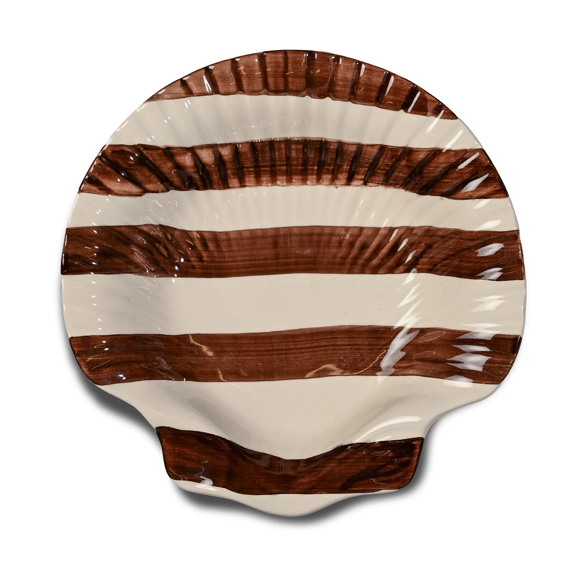 Byon Armona stripe tallrik 23,5x23,5 cm Mörkbrun-vit
