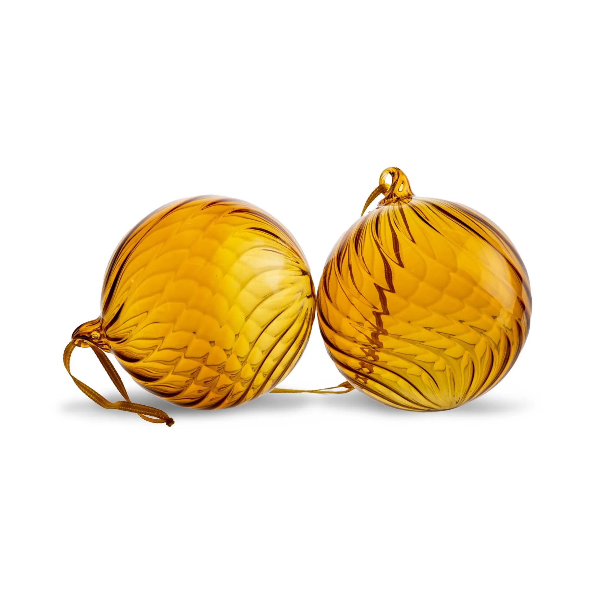 Byon Boule de sapin Opacity M Ø8 cm, 2 pièces Jaune