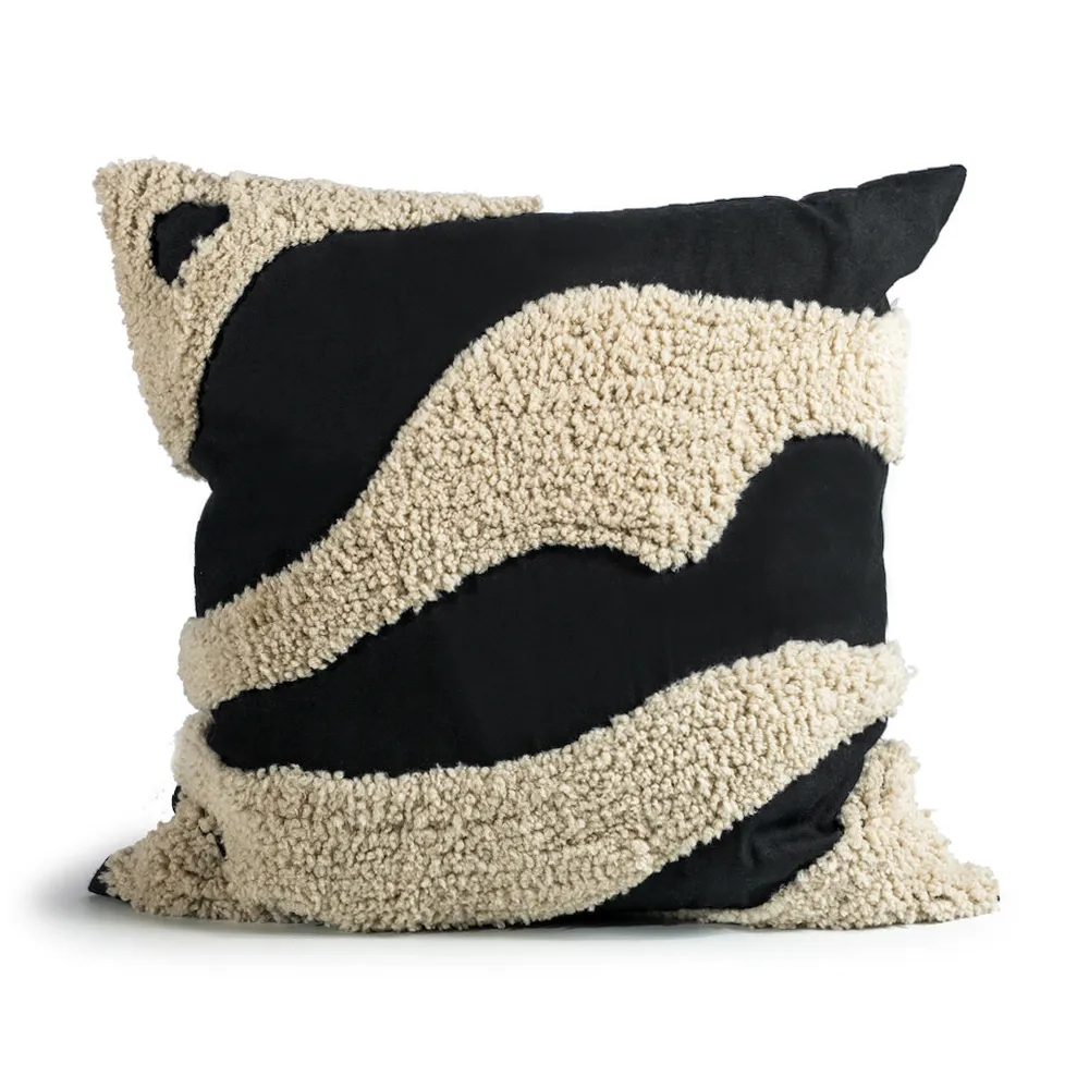 Byon Coussin Fluffy cm Black-beige