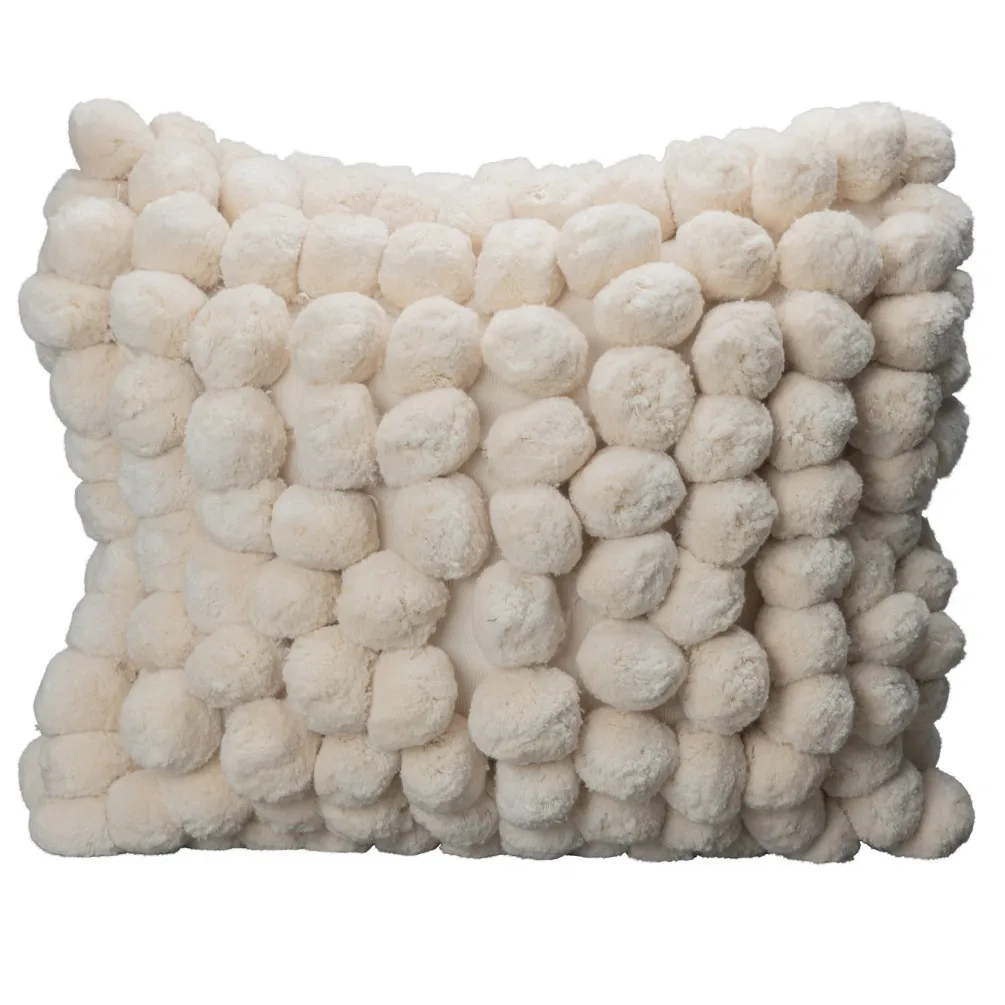 Byon Coussin Pom Pom cm Blanc cassé