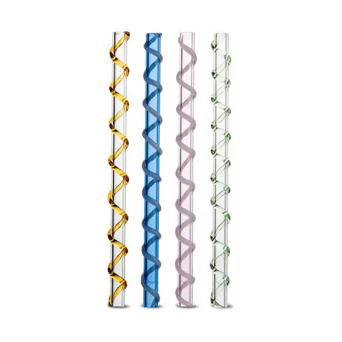 Byon Pailles Celebrate lot de 4 Bleu-ambre-rose-vert