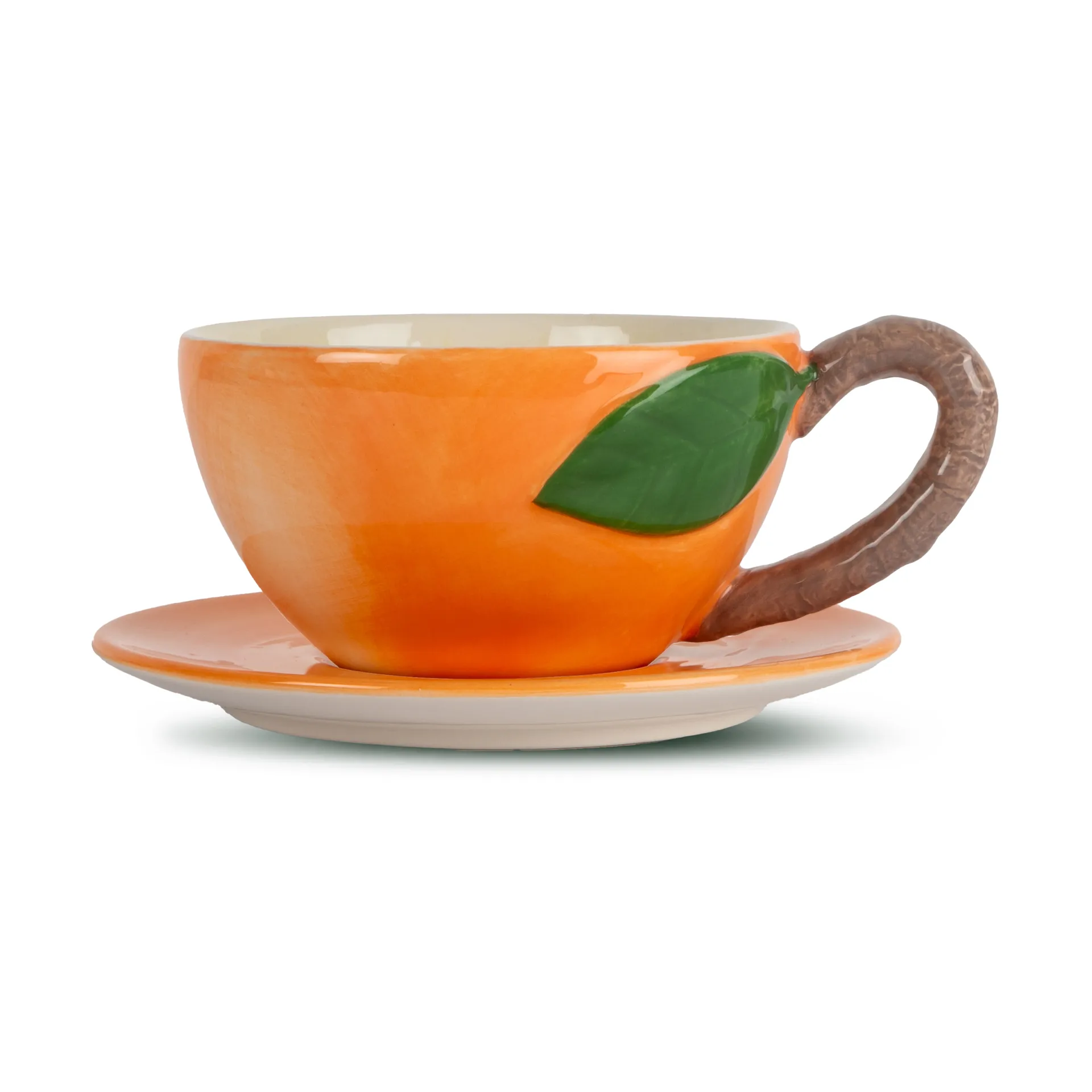 Byon Peach kopp med fat Orange
