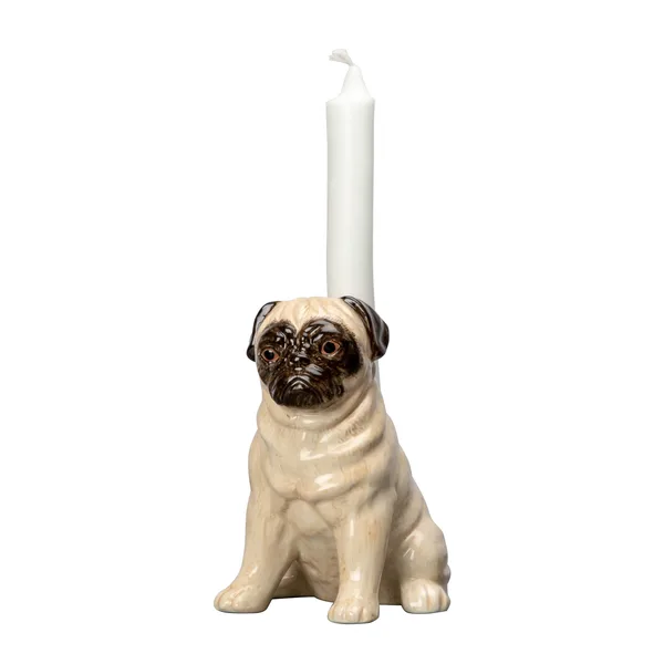 Pug ljusstake 14,5 cm, Beige