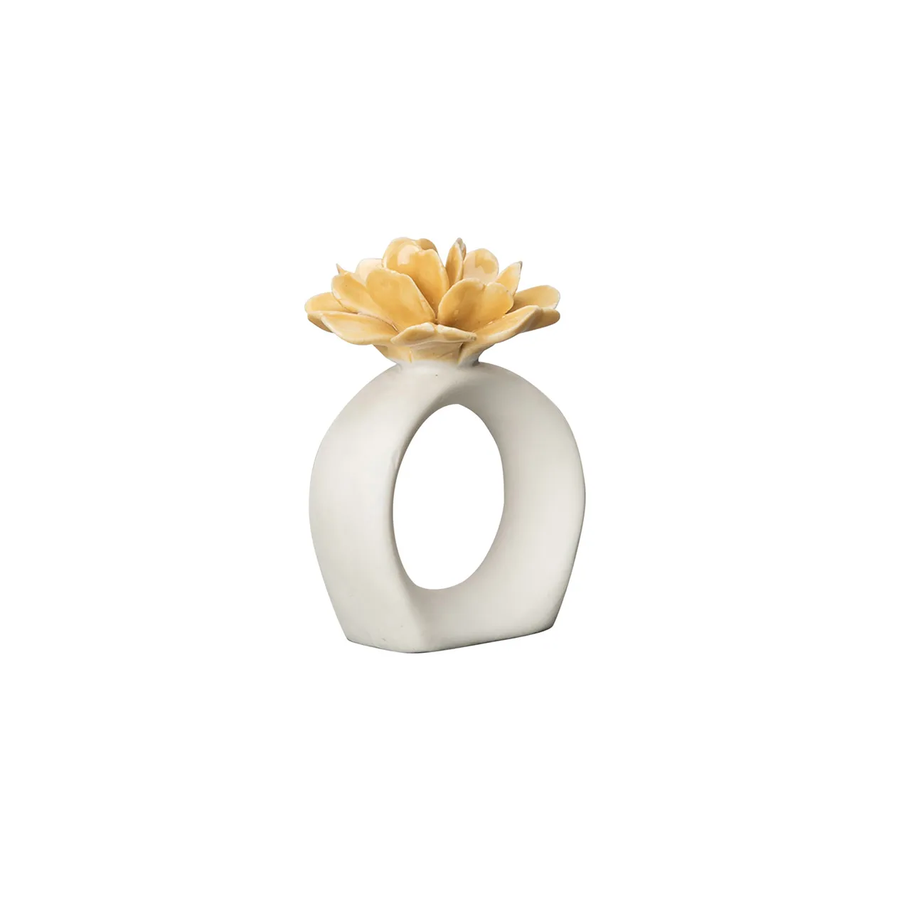 Byon Water Lily servietring White/Mustard