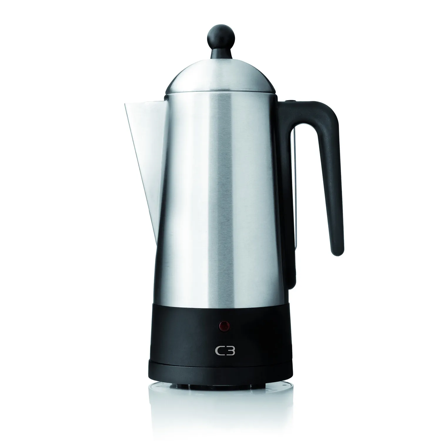 C3 Design Eco - Elektrisk perkolator - 6 kopper - sort/børstet rustfrit stål