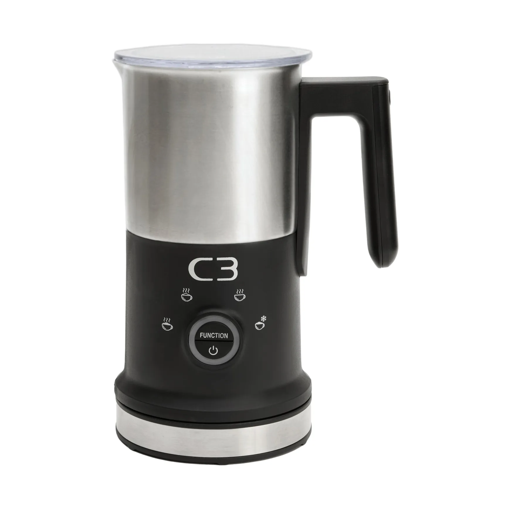 C3 MF700 Mælkeskummer - 240ml/115ml, 500W, 4 Funktioner - Børstet Rustfrit Stål