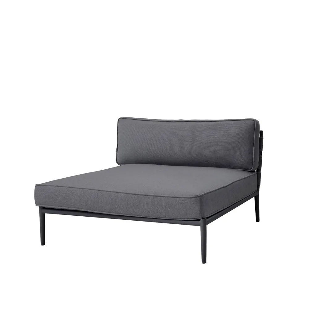 Cane-line Canapé modulaire Conic Cane-Line Airtouch grey, lit de jour, incl. coussins