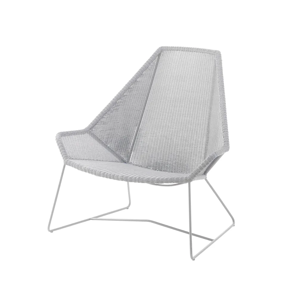 Cane-line Fauteuil lounge Breeze weave haut dossier White grey