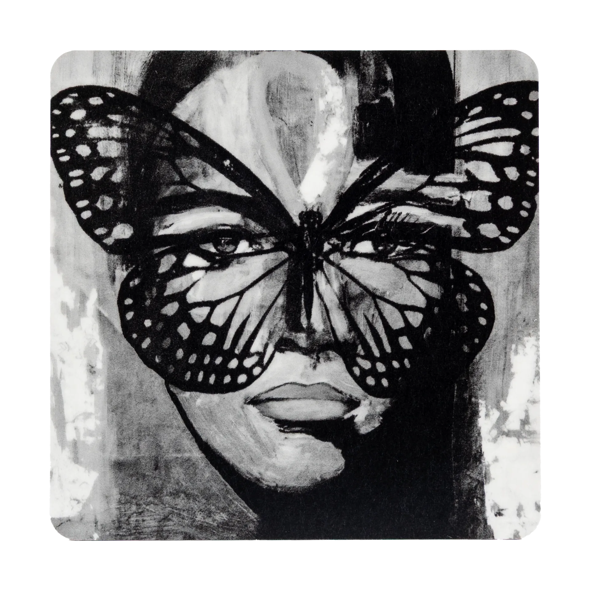 Carolina Gynning Golden Butterfly glasunderlag 9x9 cm Black-white