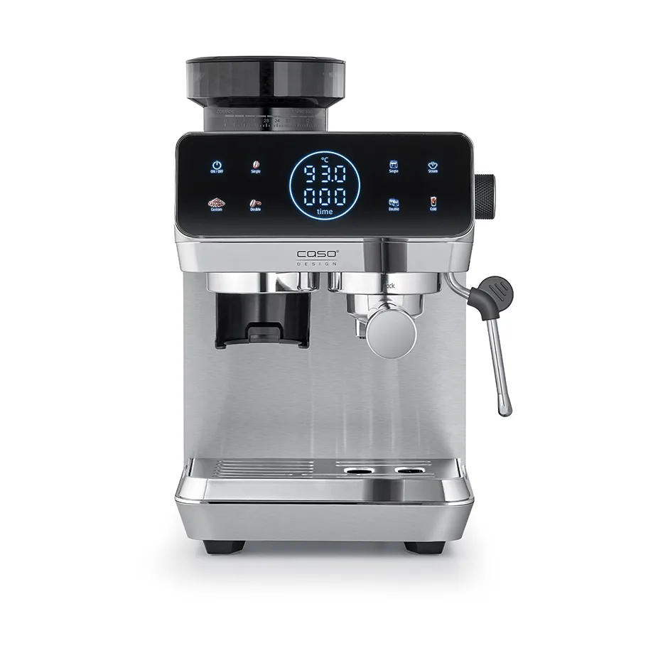 Caso Caso Gourmet espressomaskin med kvarn St&aring;l