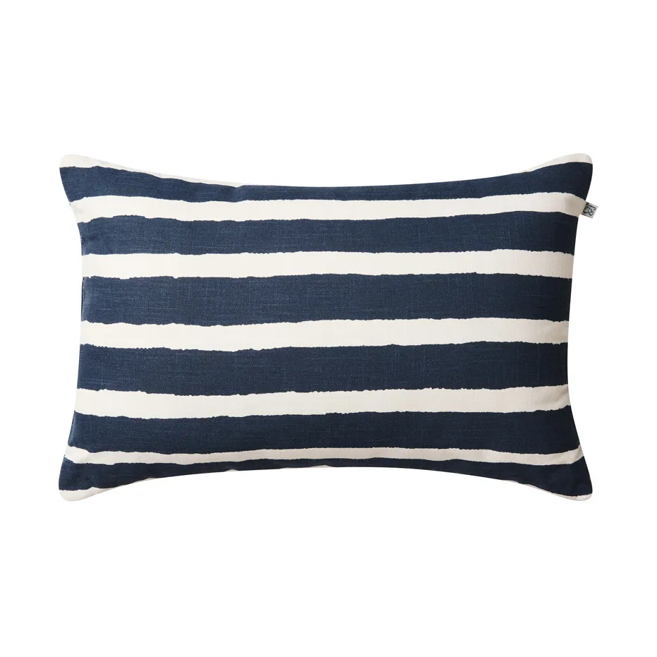Chhatwal & Jonsson Coussin extérieur Block Stripe cm Blue-off white