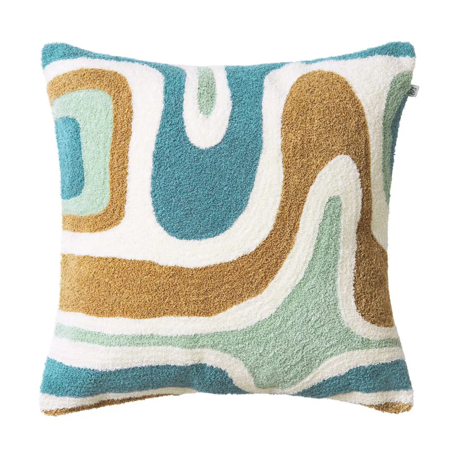Chhatwal & Jonsson Coussin Godavari cm Heaven blue-aqua-sand-offwhite