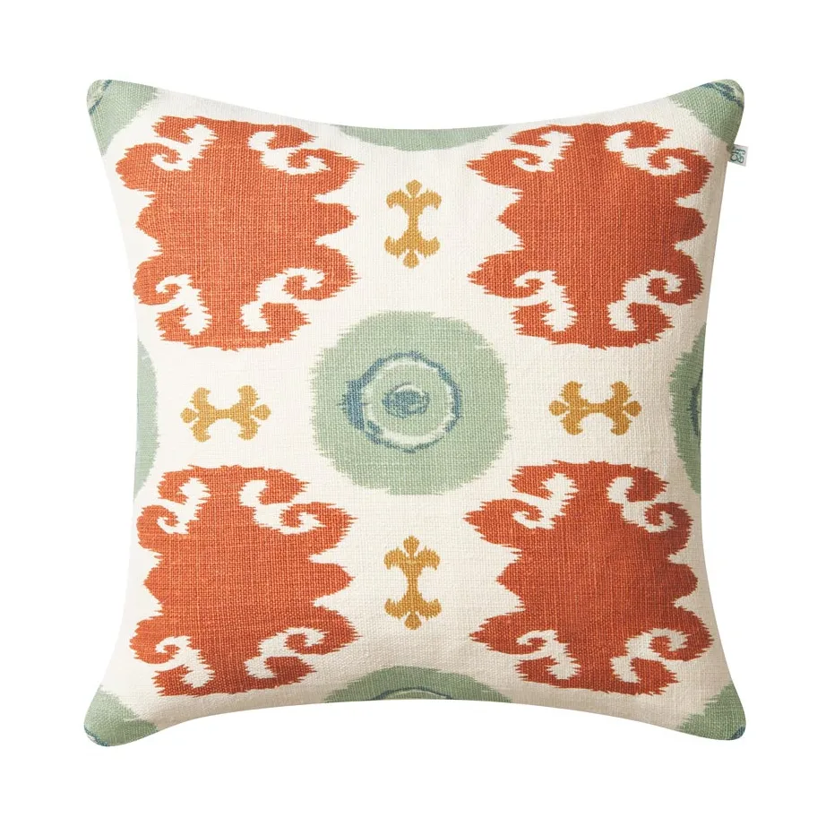 Chhatwal & Jonsson Coussin Mahal cm Aqua-heaven blue-apricot-khaki