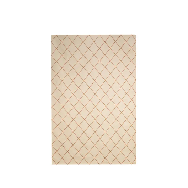 Diamond matta, Off white/orange, 184x280 cm