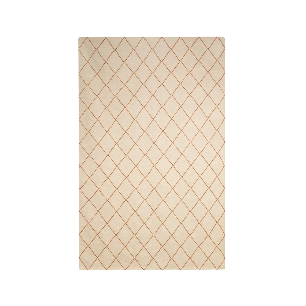 Chhatwal & Jonsson Diamond tæppe Offwhite/orange, 230x336 cm