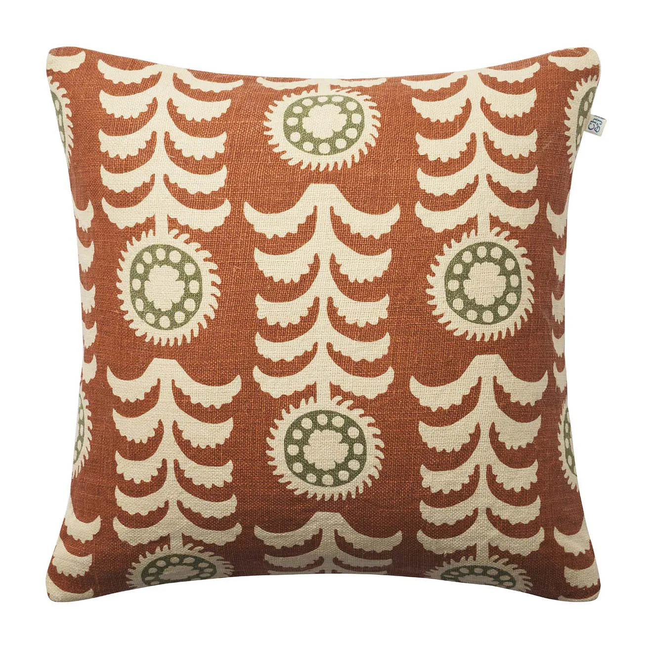 Chhatwal & Jonsson Housse de coussin Alok cm Terre cuite-vert cactus