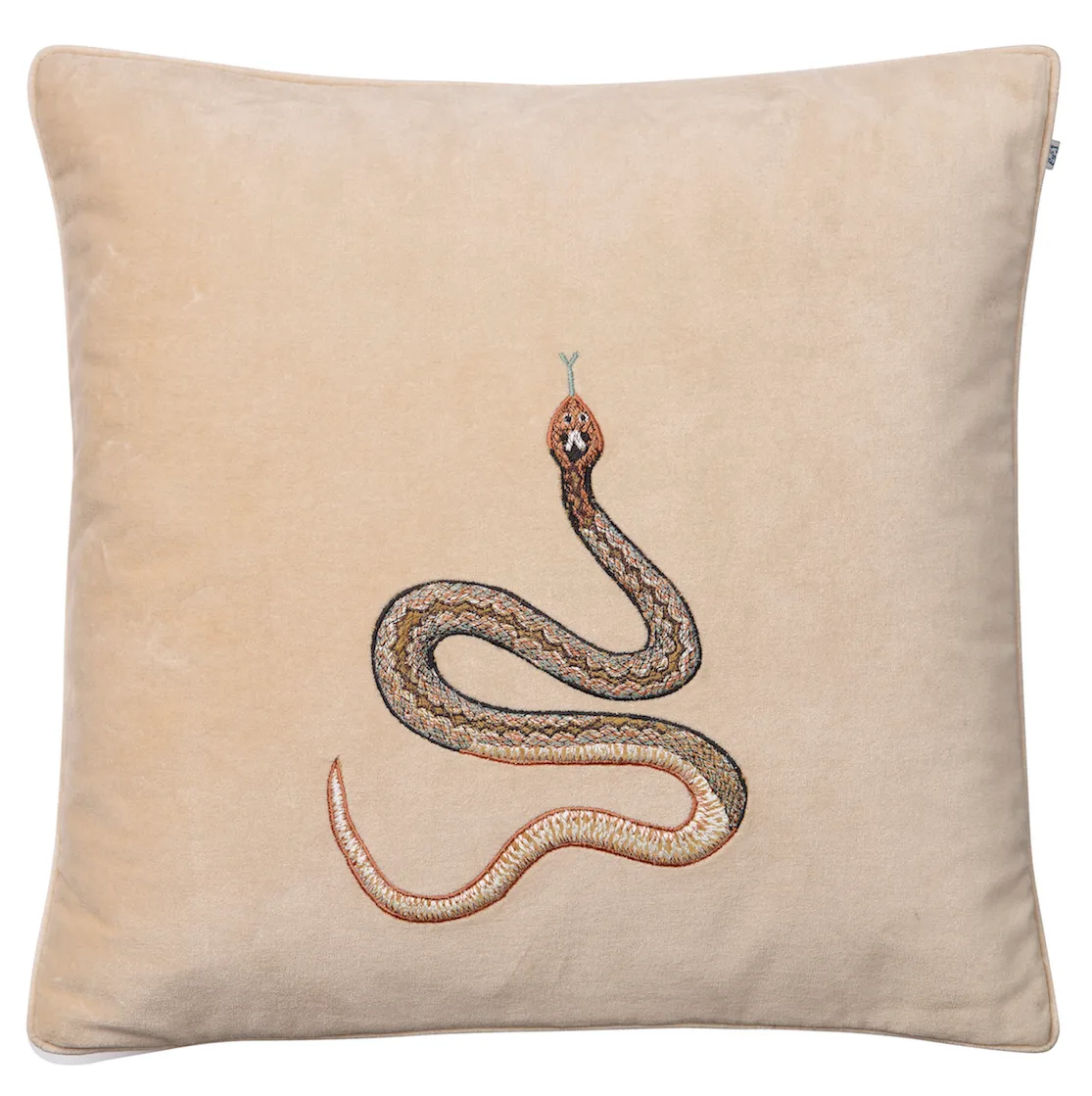 Chhatwal & Jonsson Housse de coussin brodée Cobra cm Beige