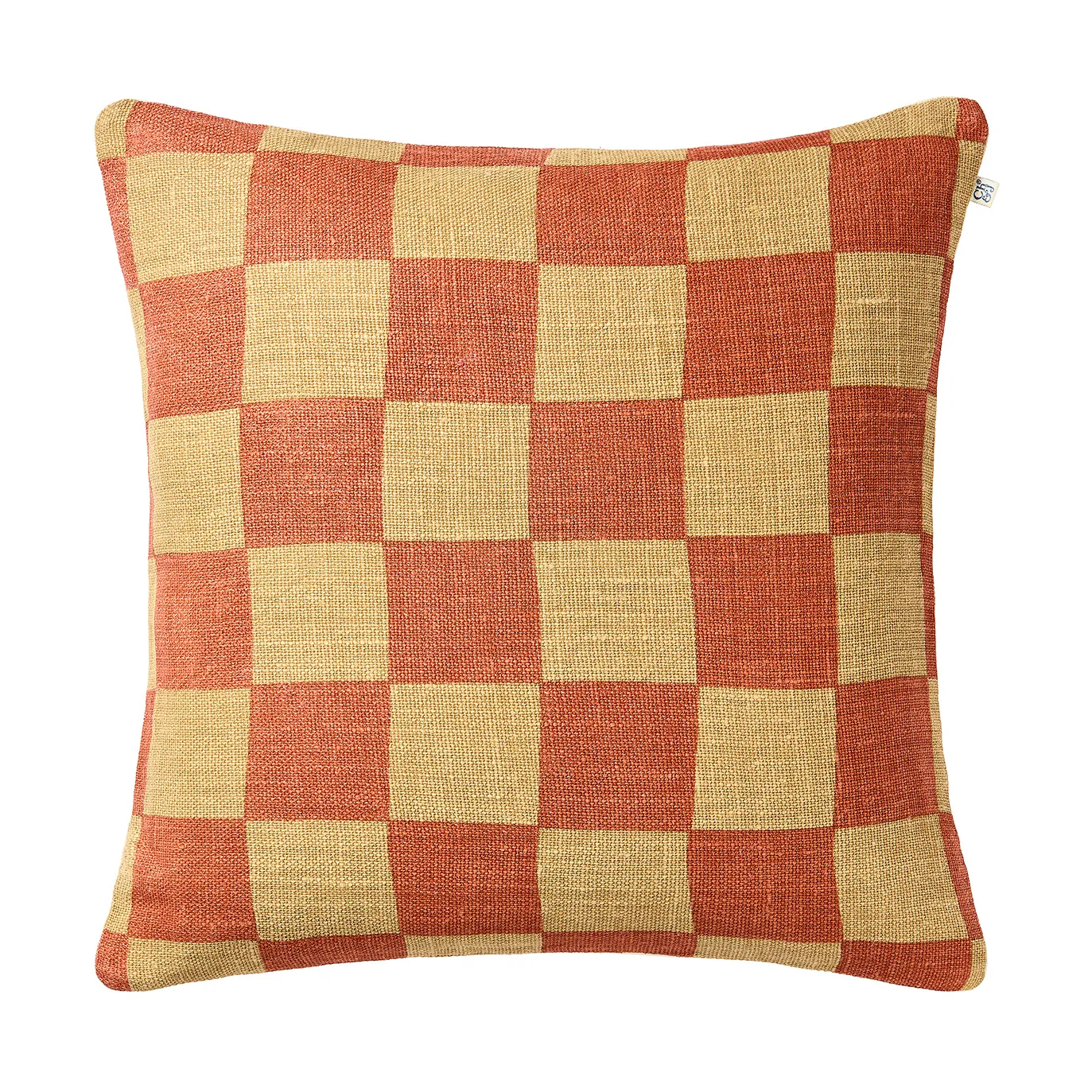 Chhatwal & Jonsson Housse de coussin Buffalo Check Khaki-apricot orange, cm