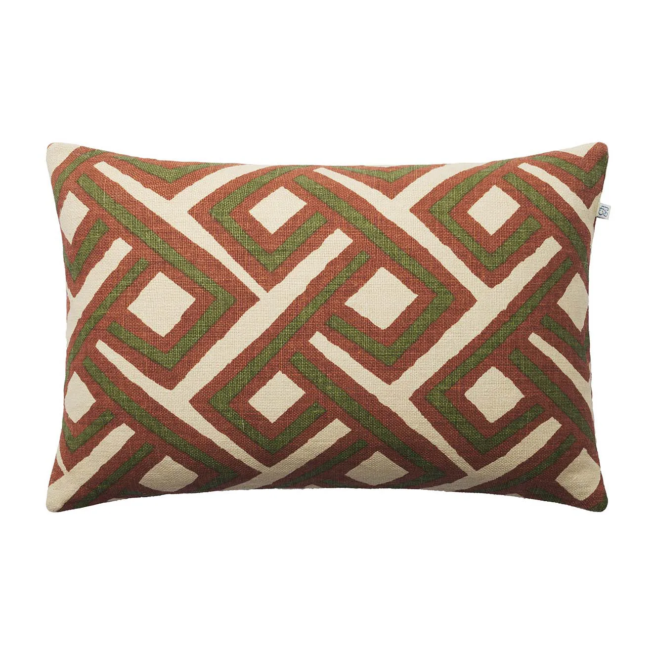 Chhatwal & Jonsson Housse de coussin Lanka cm Terre cuite-vert cactus