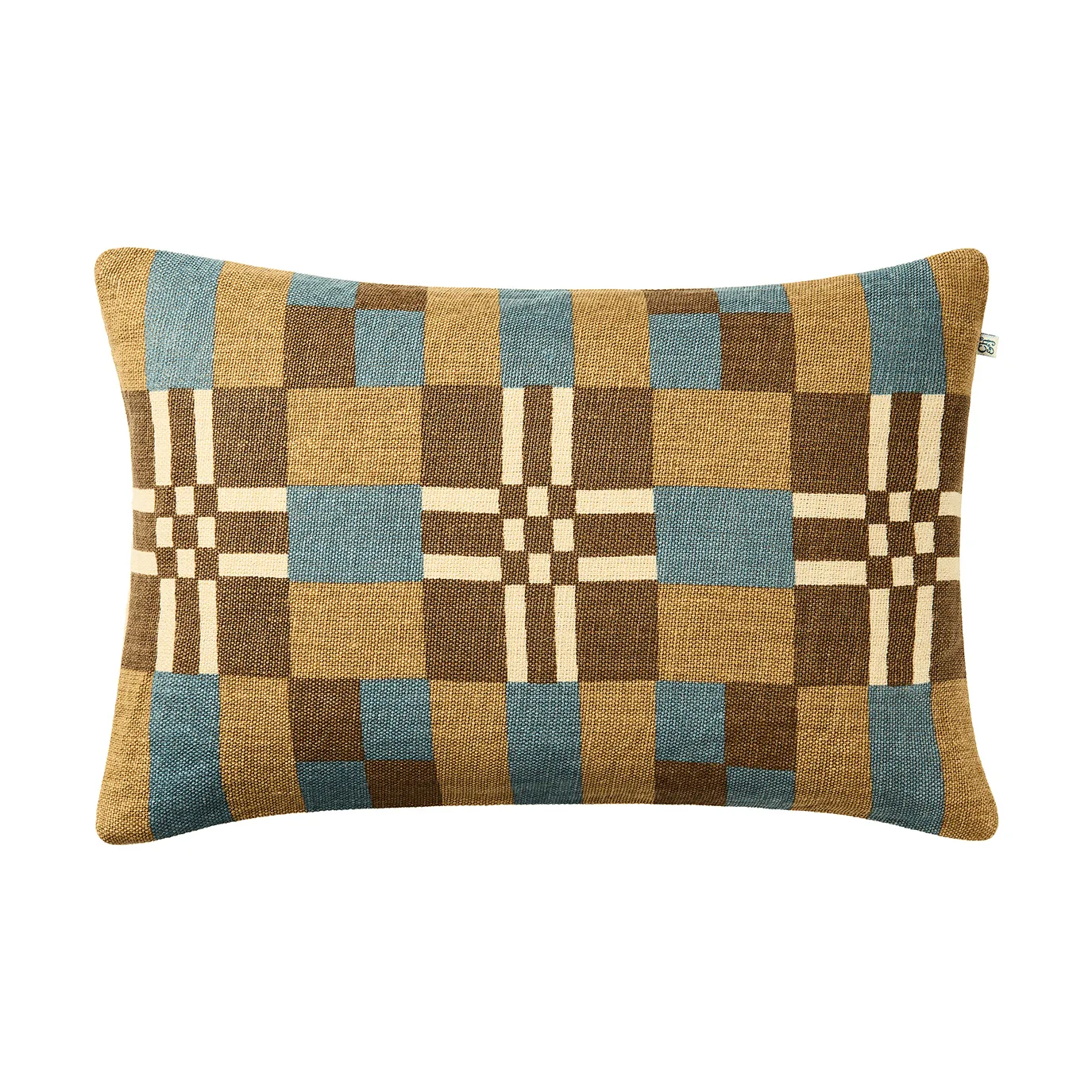 Chhatwal & Jonsson Housse de coussin Ravi Khaki-Heaven Blue-Taupe, cm