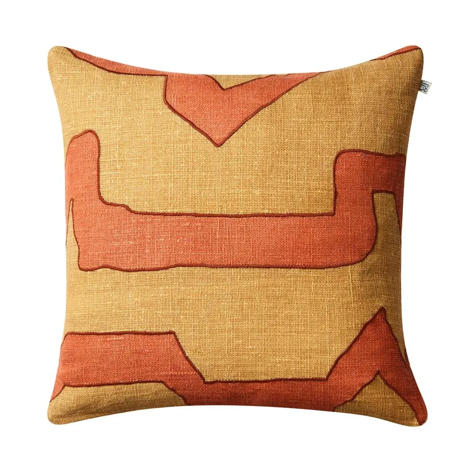 Chhatwal & Jonsson Housse de coussin Sikkim cm Apricot orange-khaki
