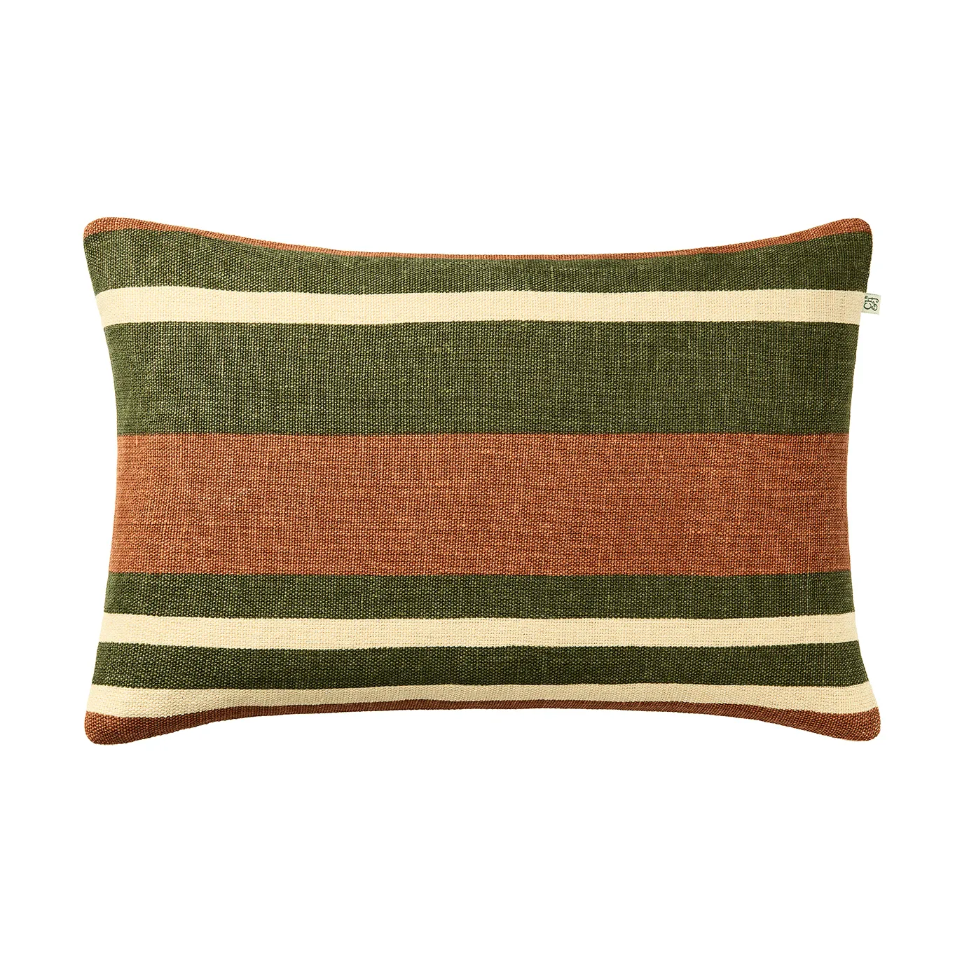 Chhatwal & Jonsson Housse de coussin Vera Apricot Orange-Cactus Green, cm