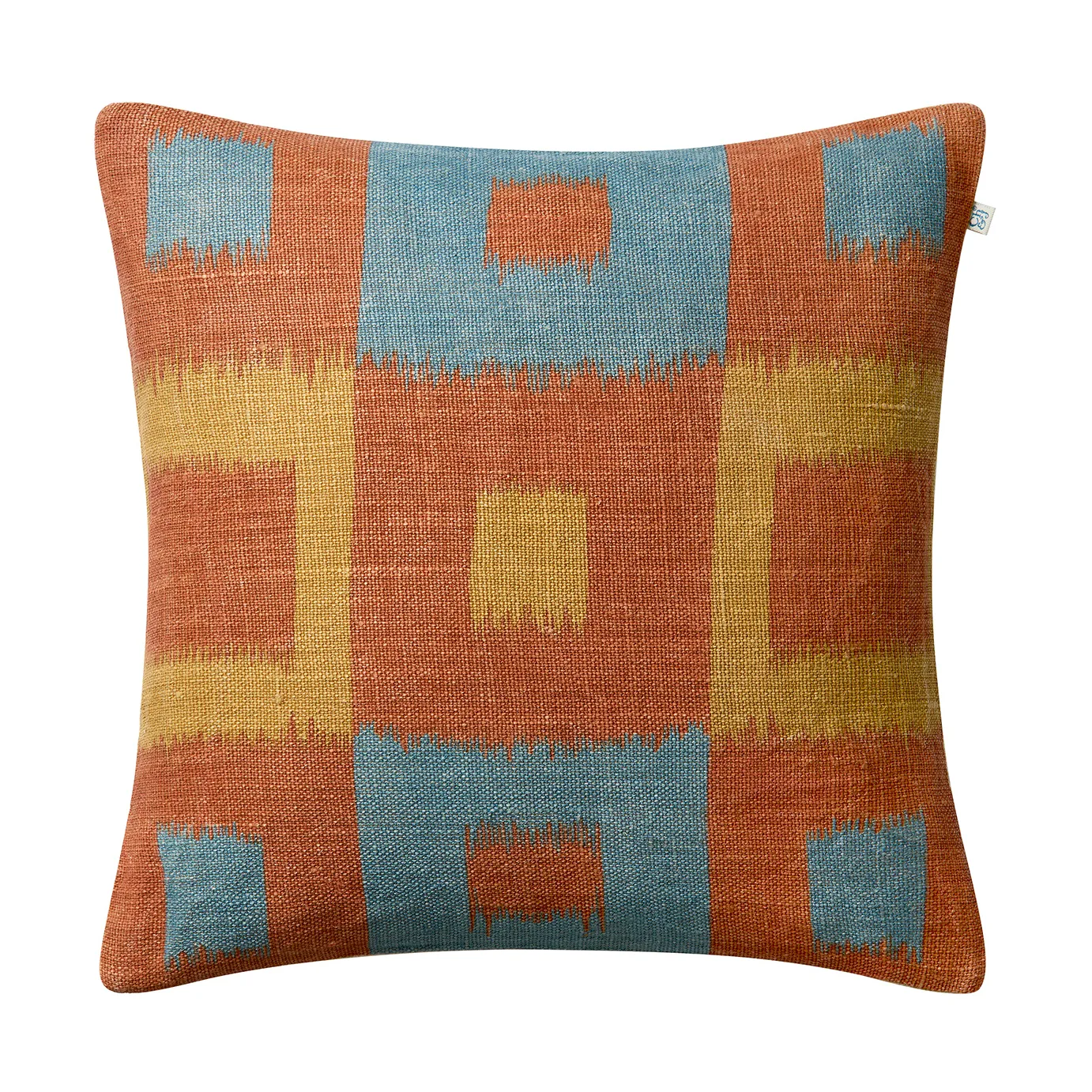 Chhatwal & Jonsson Housse de coussin Vicky cm Apricot orange-heaven blue-khaki