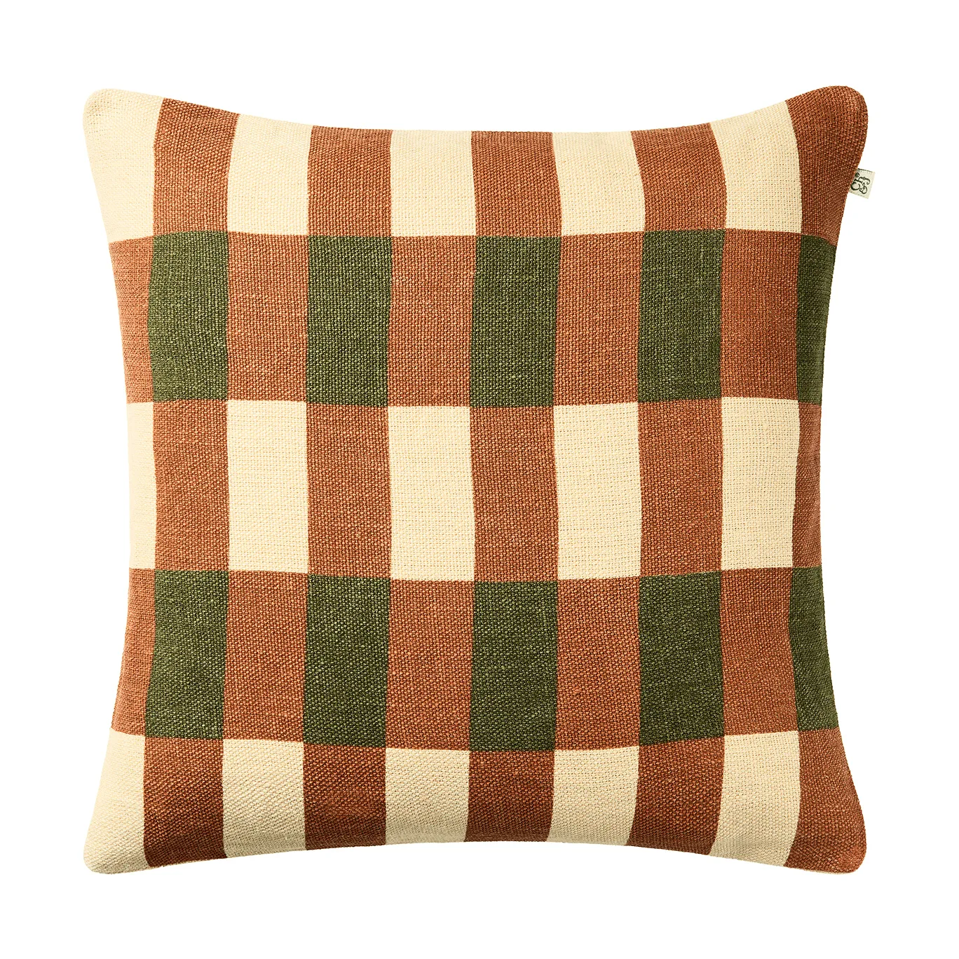 Chhatwal & Jonsson Marari pudebetræk Apricot Orange-Cactus Green, 50x50 cm billede