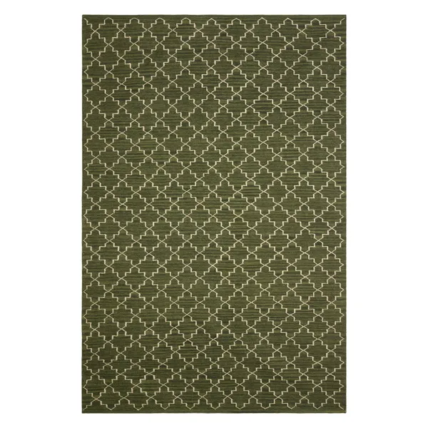 New Geometric matta 180x272 cm, Green melange- off