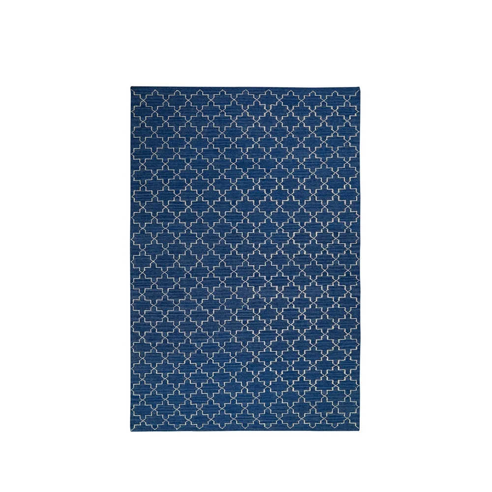 Chhatwal & Jonsson New Geometric tæppe indigo melange/offwhite, 180x272 cm