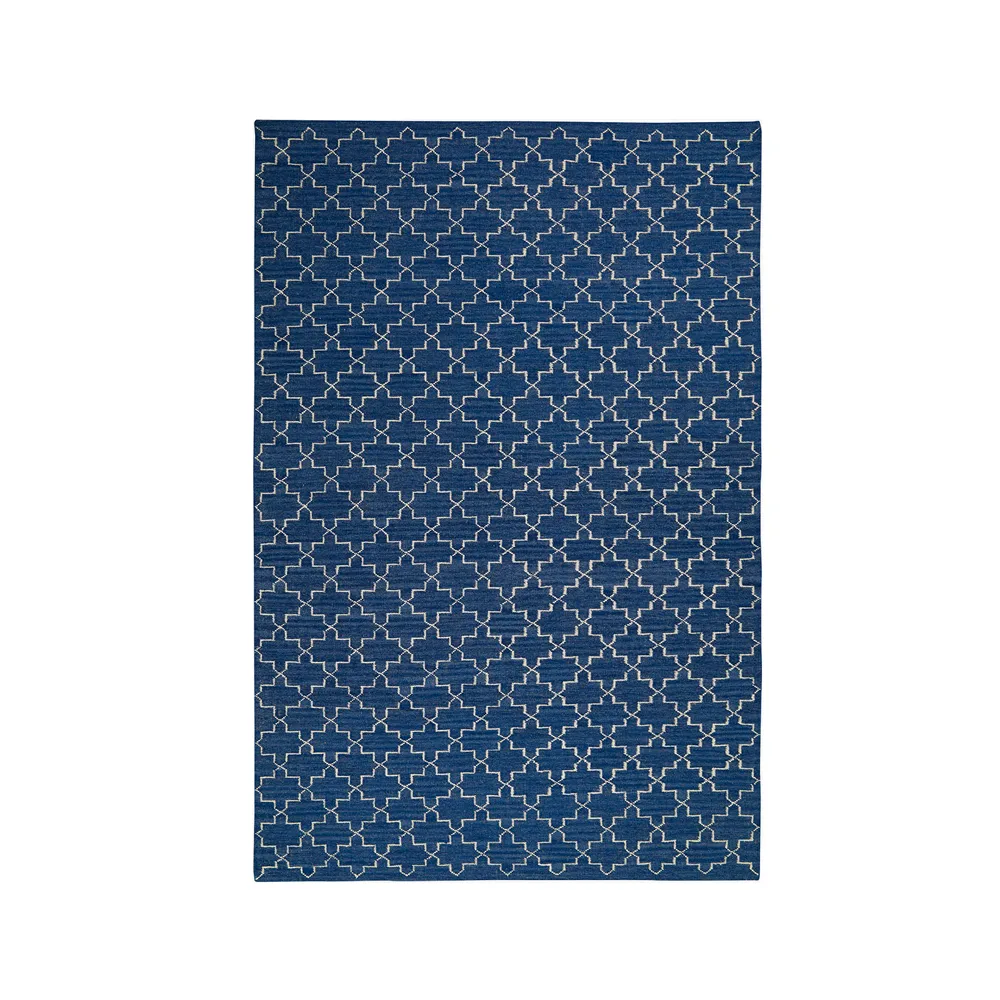 Chhatwal & Jonsson New Geometric tæppe indigo melange/offwhite, 234x323 cm