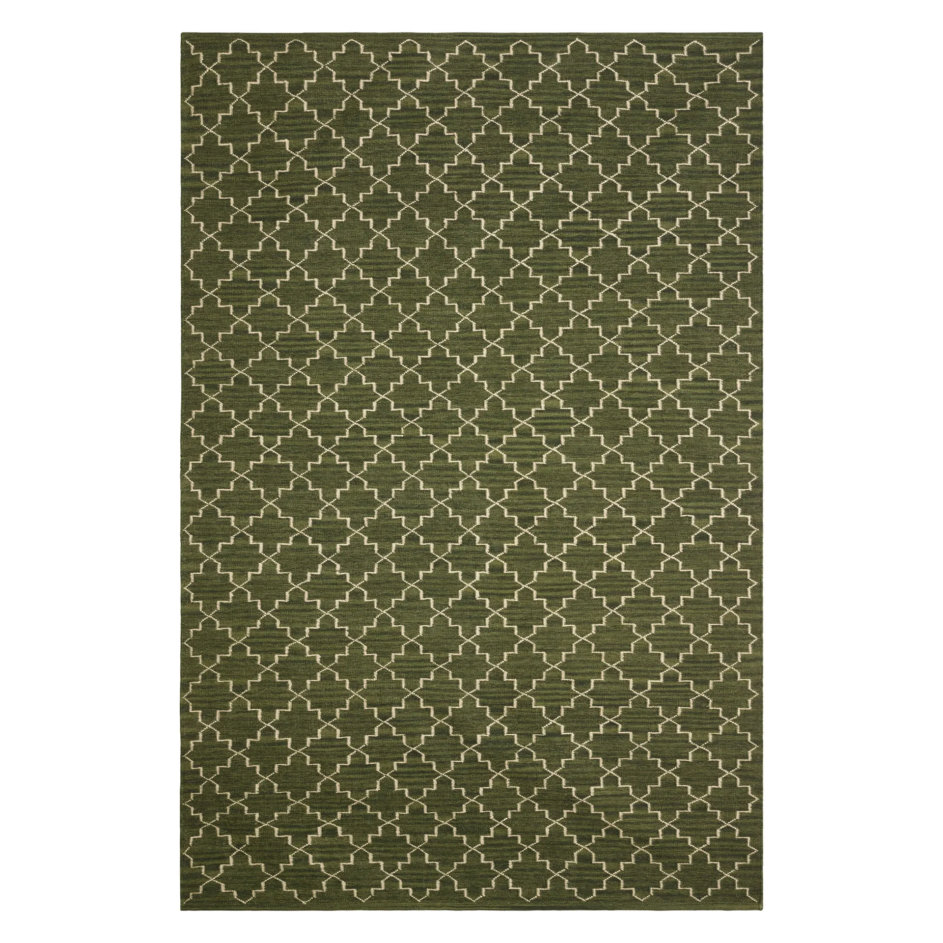 Chhatwal & Jonsson Nyt Geometrisk tæppe 180 x 272 cm Green melange/off white