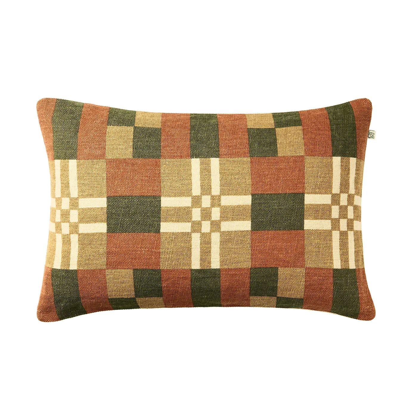Chhatwal & Jonsson Ravi pudebetræk Apricot Orange-Cactus Green-Khaki, 40x60 cm