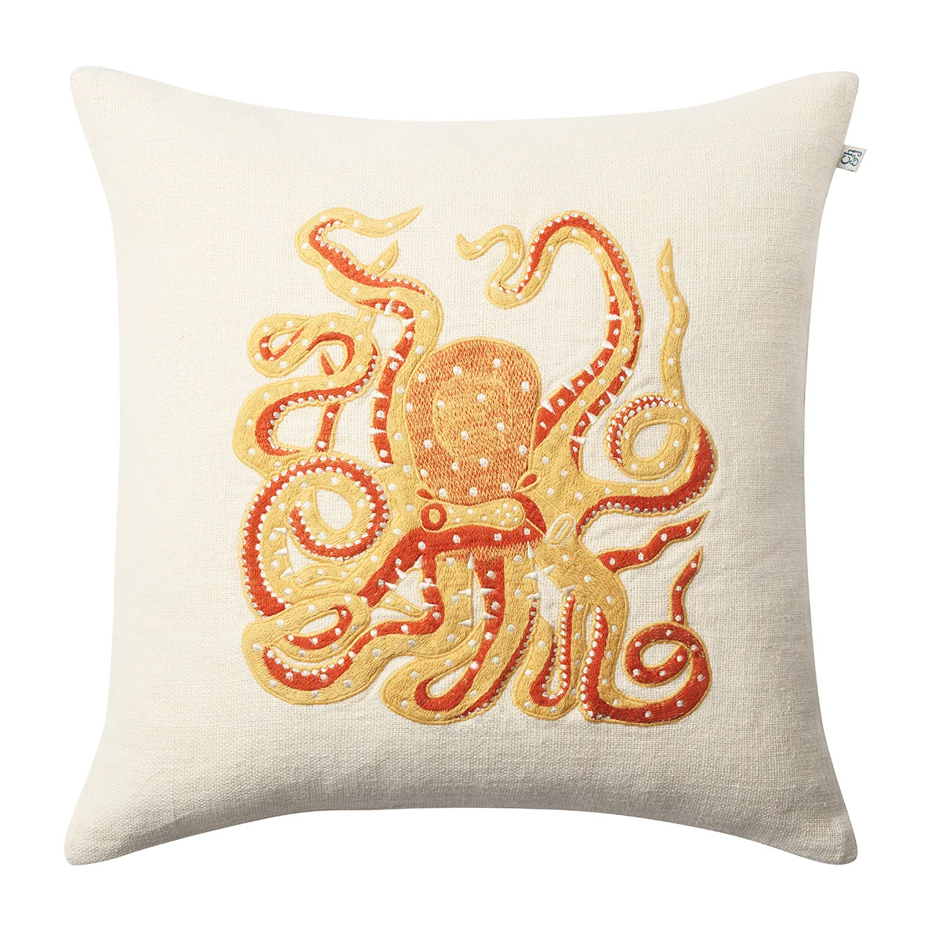 Chhatwal & Jonsson Taie Embroidered Octopus cm Spicy yellow-orange