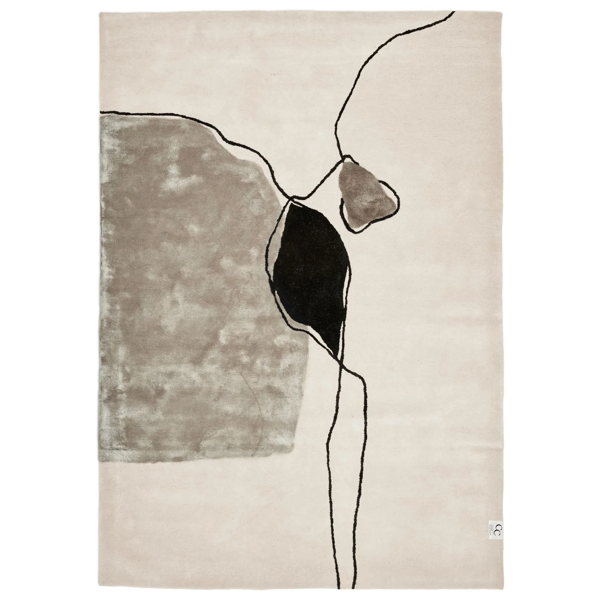 Classic Collection Abstract tæppe 250x350 cm Ivory