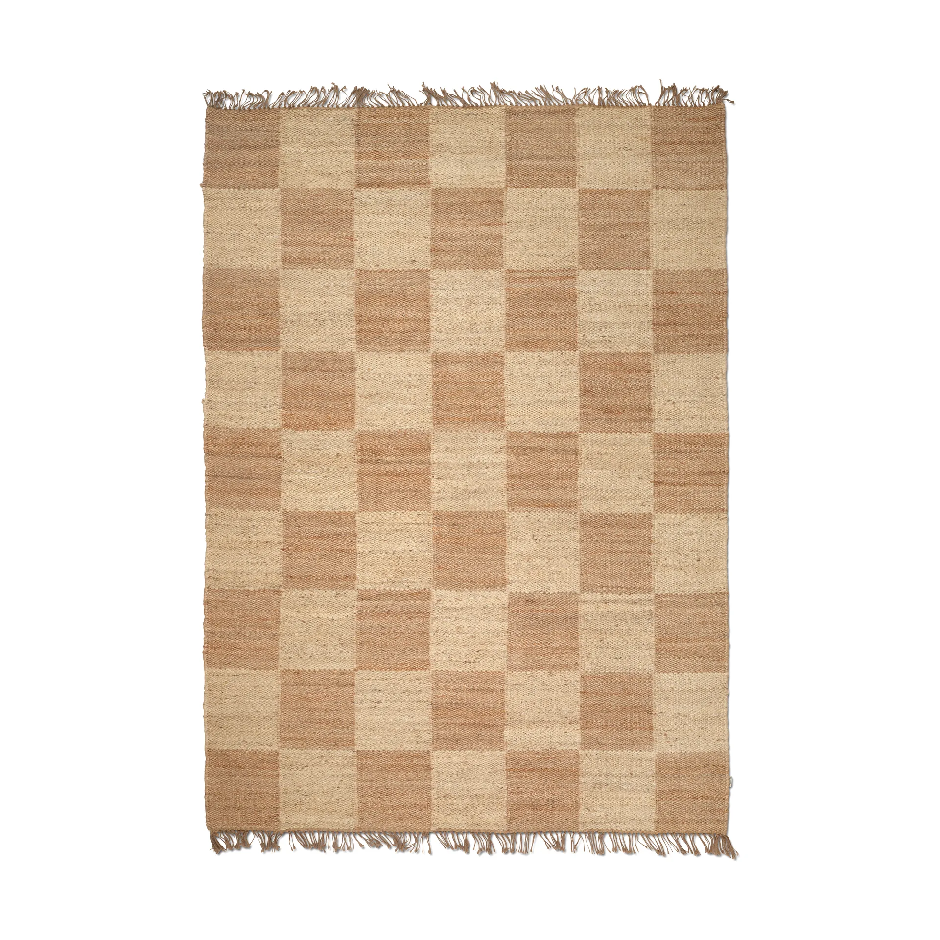 Classic Collection Jute Squares tæppe Natural, 250x350 cm