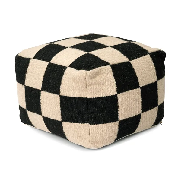 Square puff 50x50 cm, Svart-natur