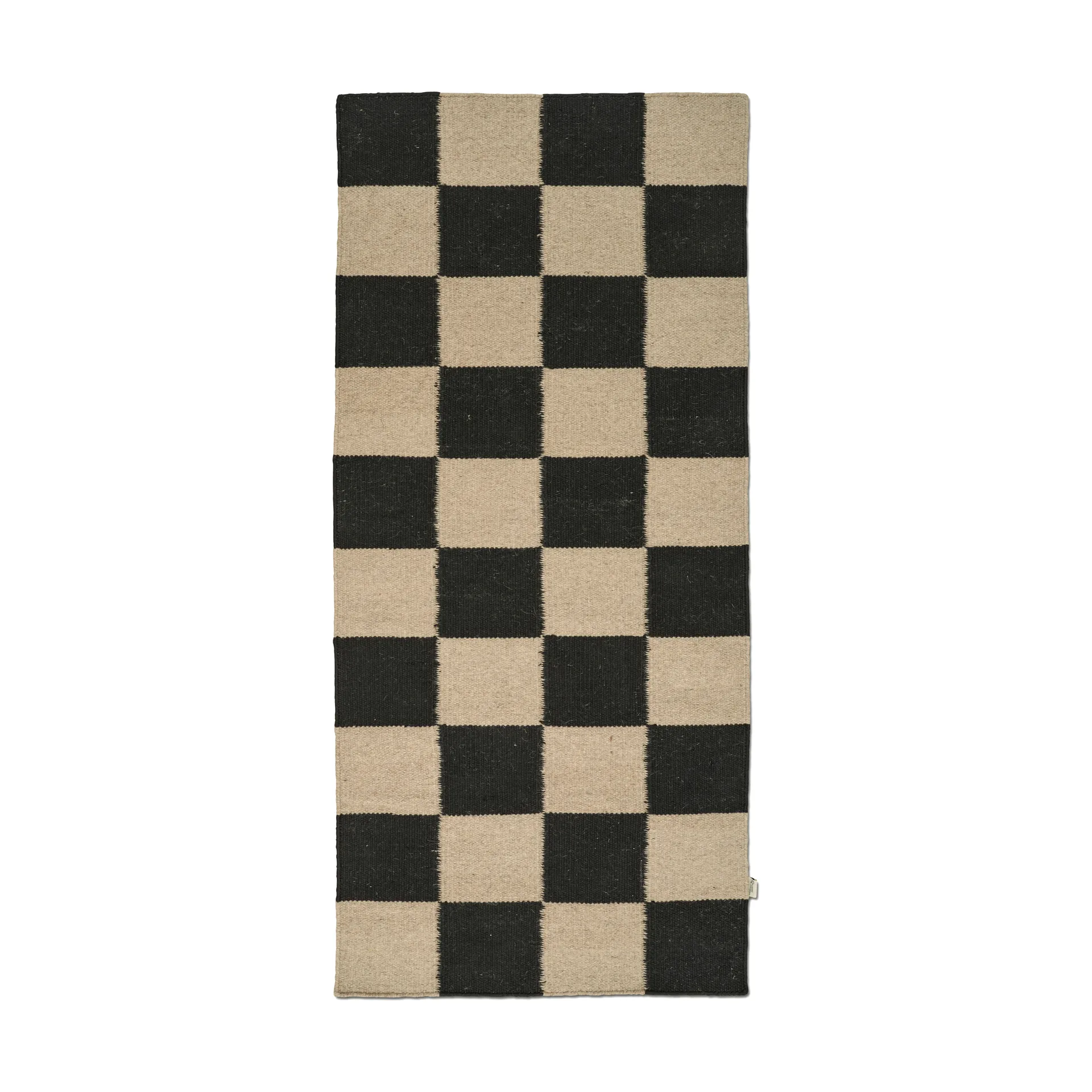 Classic Collection Squares løber Black-natural, 80x200 cm