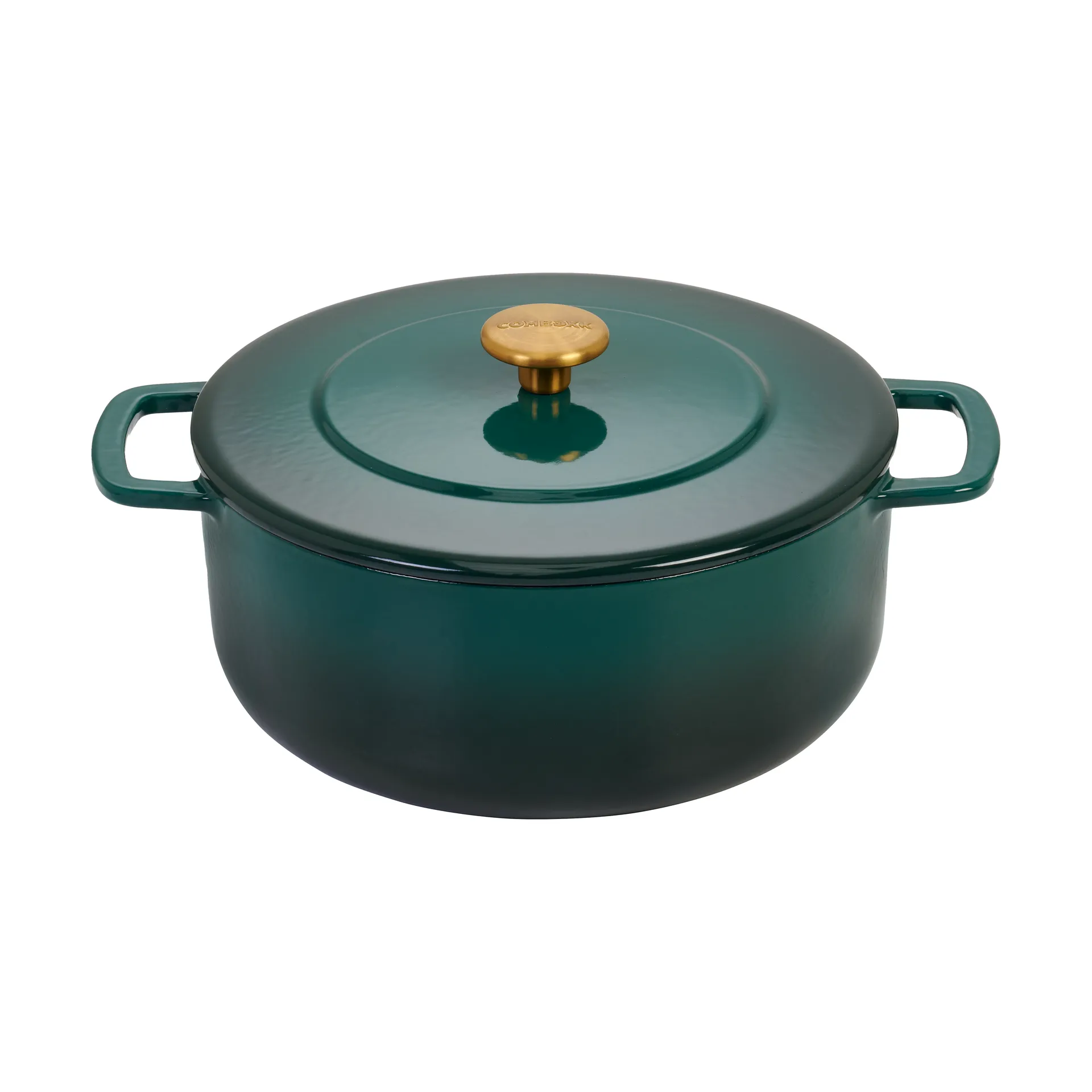 Combekk Combekk Enameled støbejernsgryde Ø24 cm Holly Green-gold knob